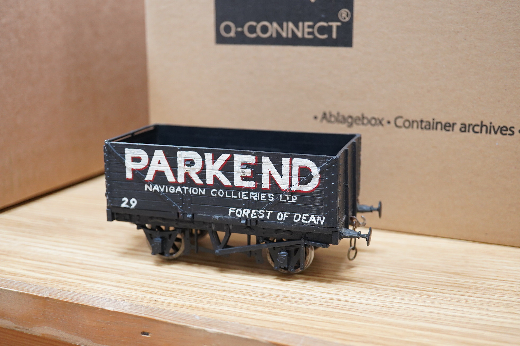 Six finescale 0 gauge GWR and private owner’s freight wagons by Cooper-Craft, Peco, etc. including; two GWR box vans, and four open wagons, all kit-built or adapted to a high standard